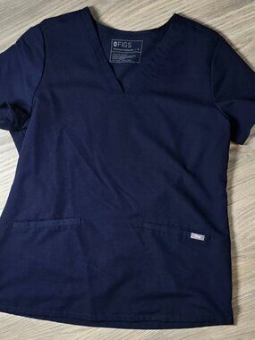 FIGS Casma Scrub Top | Navy Blue | Medium